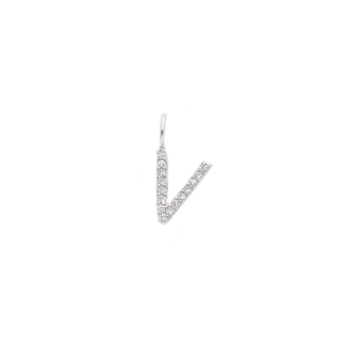 Ciondolo in argento iniziale con zirconi a pavé - Articolo con varianti - Gioielli Pavan