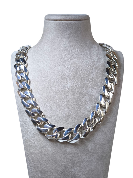 Girocollo Collana in Argento 925 Massiccio | Maglia Cubana Fatta a Mano - Gioielli Pavan
