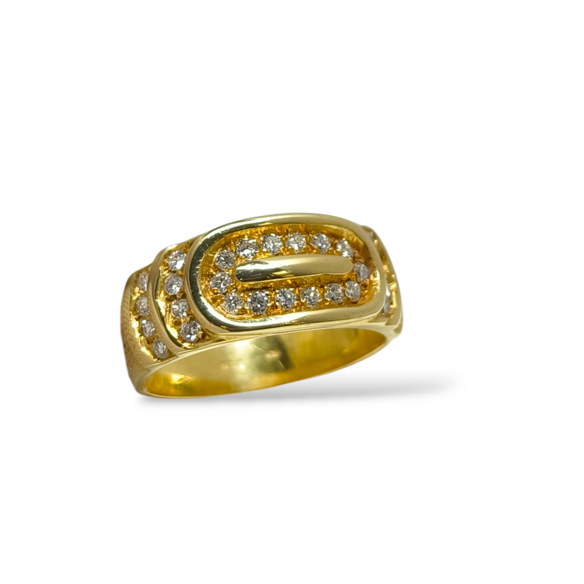 Anello a fascia in oro giallo 18 kt con diamanti naturali - Gioielli Pavan