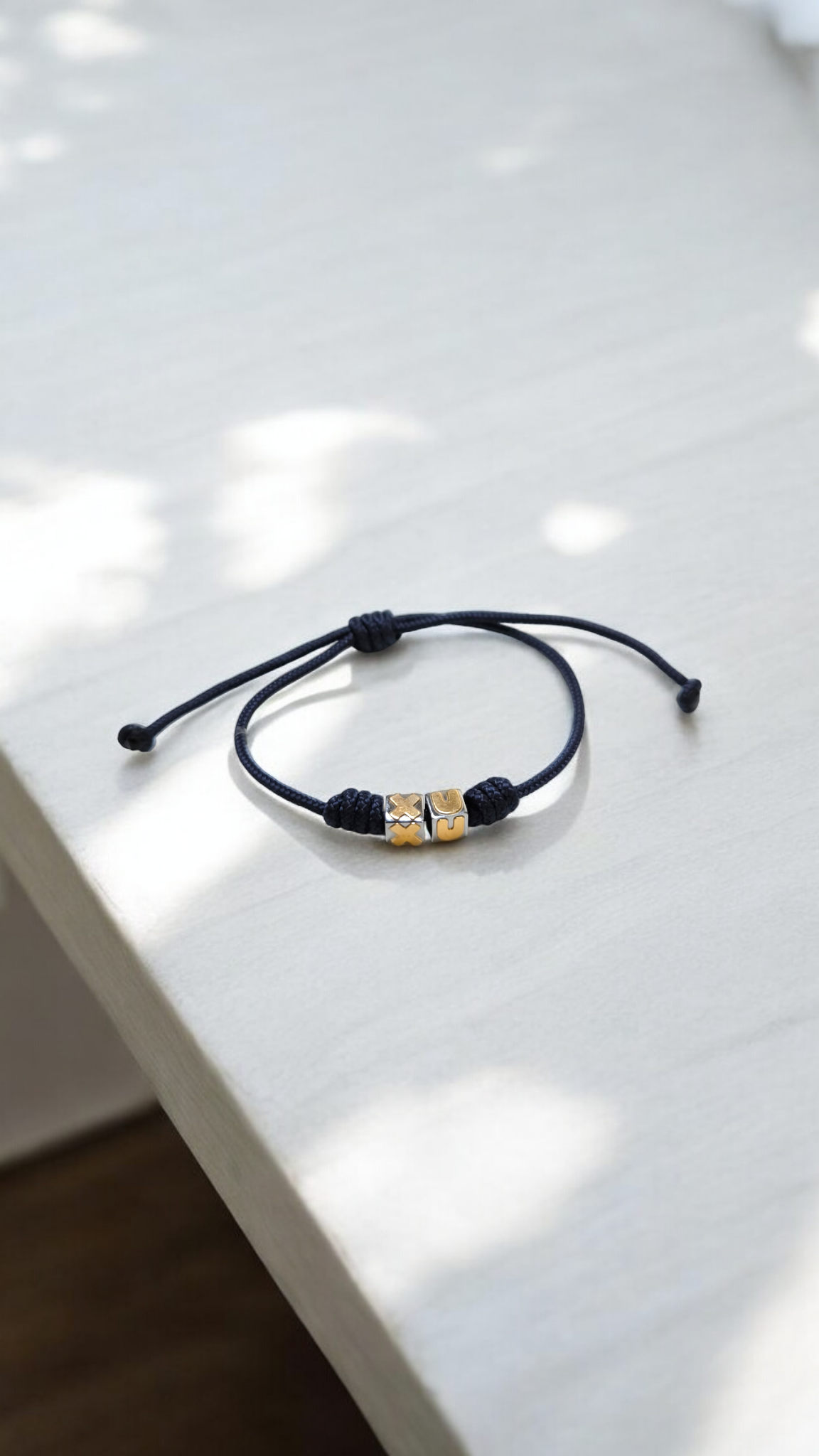 Bracciali Braccialetto Dado lettere XU (foryou) acciaio e oro - Gioielli Pavan