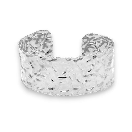Bracciale Bracciale in argento rigido a schiava martellato aperto - Articolo con varianti - Gioielli Pavan