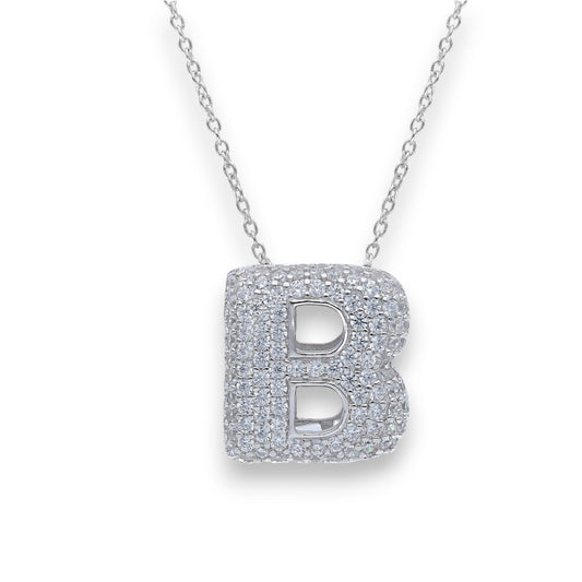 Girocollo Girocollo in argento iniziale con pavé di zirconi - Articolo con varianti - Gioielli Pavan