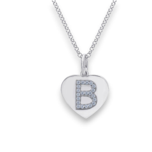 Girocollo Girocollo in argento iniziale con zirconi forma a cuore - Articolo con varianti - Gioielli Pavan