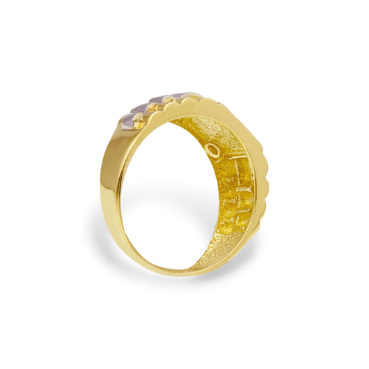 Anello Anello in oro Chevalier due colori con zircone - Gioielli Pavan