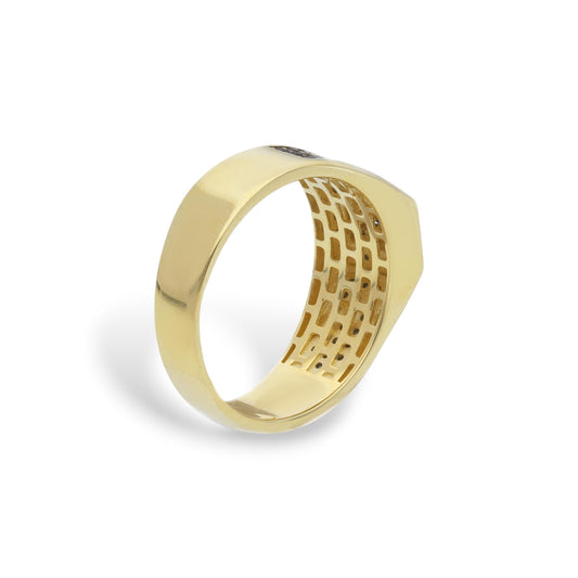 Anello Anello in oro Chevalier con zirconi neri a pavé - Gioielli Pavan