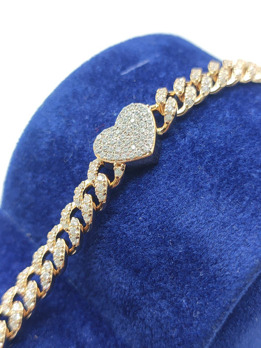 Bracciale Bracciale in argento maglia groumette con cuore - Gioielli Pavan