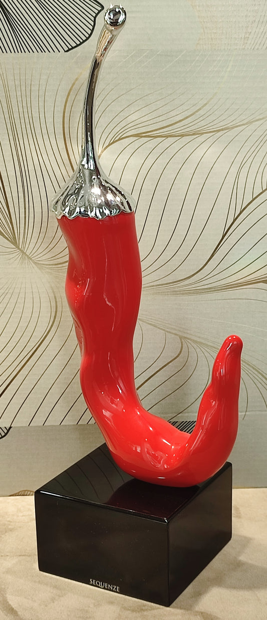 soprammobile Peperoncino rosso e argento misura media - Gioielli Pavan