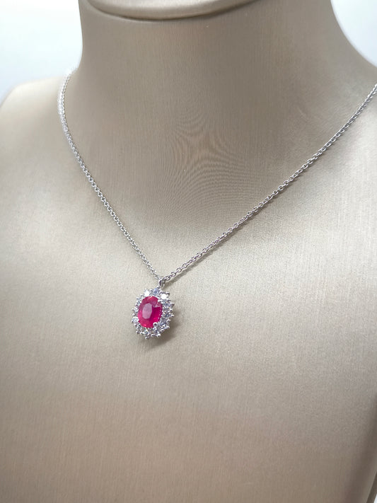 Girocollo Girocollo in oro con rubino e diamanti - Gioielli Pavan
