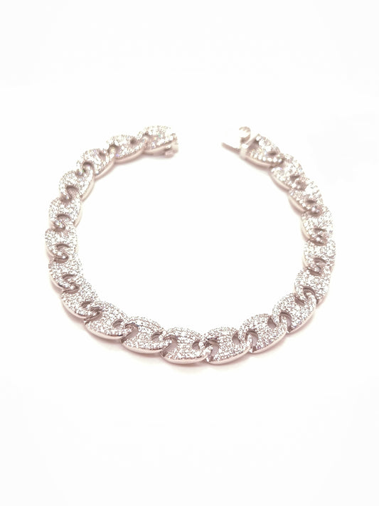 Bracciale in oro massiccio a pavé di diamanti - Gioielli Pavan