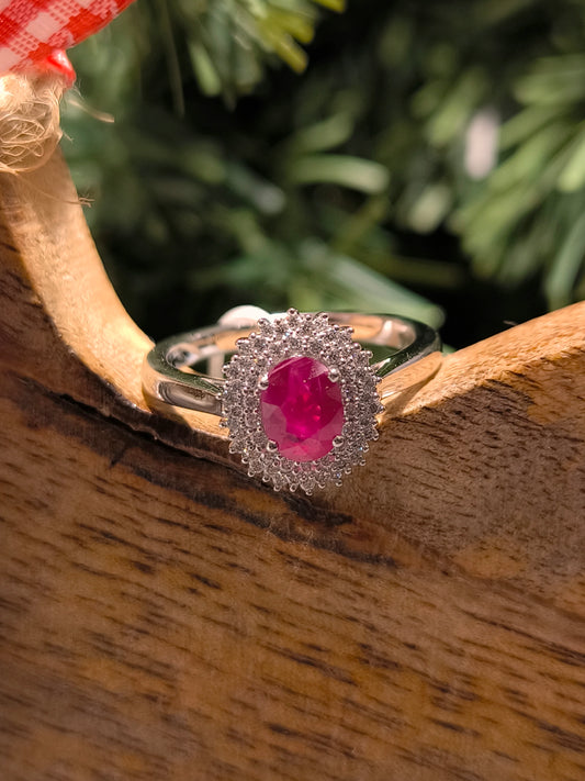 Anello in oro con rubino e diamanti - Gioielli Pavan