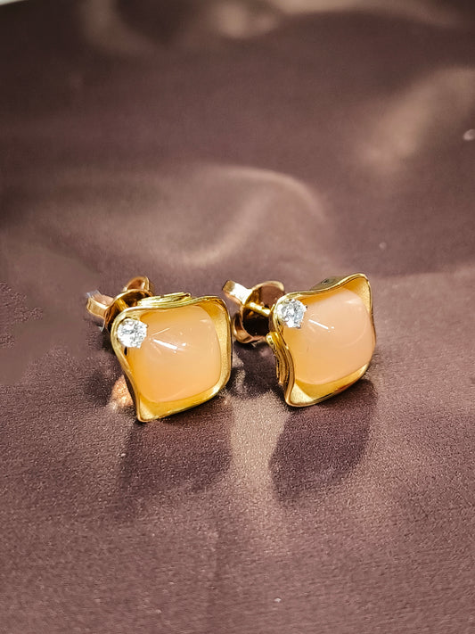 Orecchini Orecchini Dune cubic in oro con pietra di luna Cammilli - Gioielli Pavan