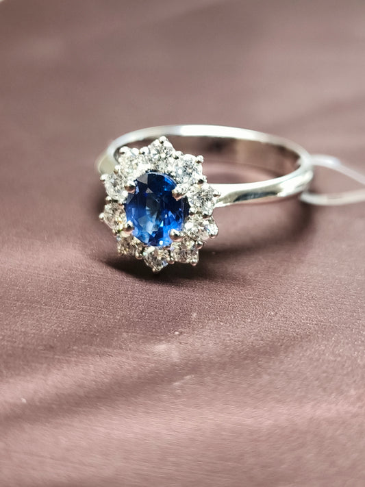 Anelli Anello in oro con diamanti e Zaffiro - Gioielli Pavan