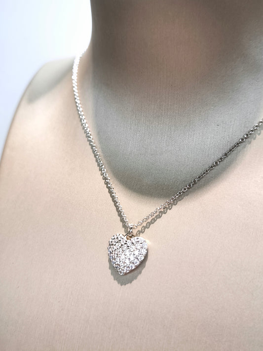 Girocollo Girocollo in argento con cuore a pavé - Gioielli Pavan