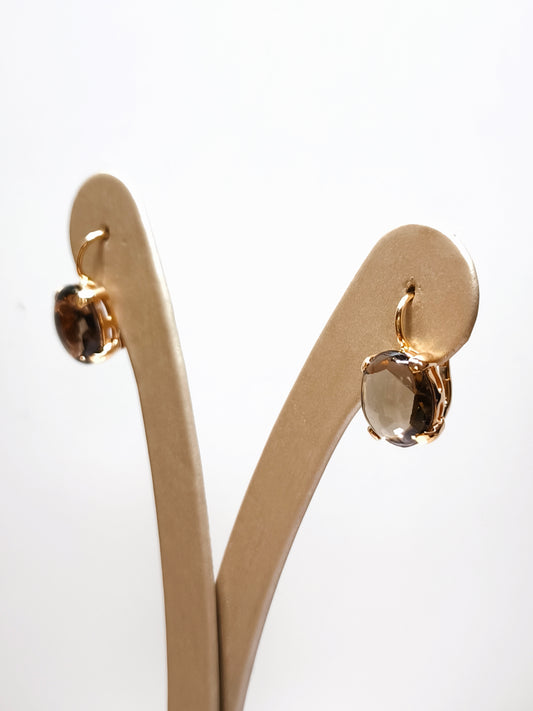 Orecchini Orecchini in oro quarzo fumé - Gioielli Pavan