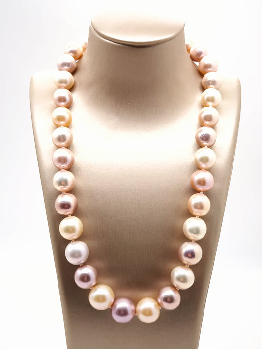 Girocollo Girocollo in oro con perle d'acqua dolce mutlicolor - Gioielli Pavan