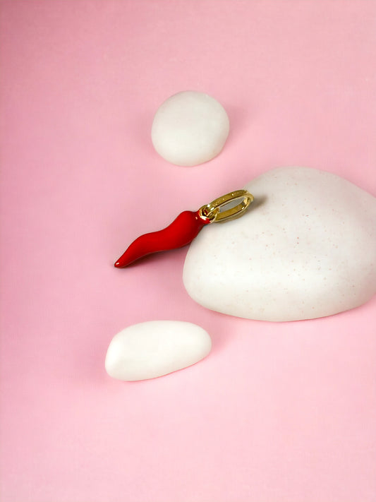 Ciondoli e pendenti Ciondolo oro giallo cornetto smalto rosso - Gioielli Pavan