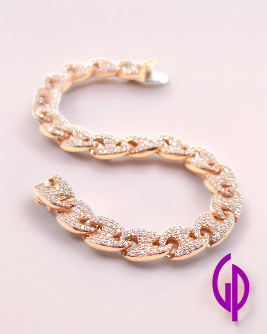 Bracciale in oro maglia marina full pavé di diamanti - Gioielli Pavan