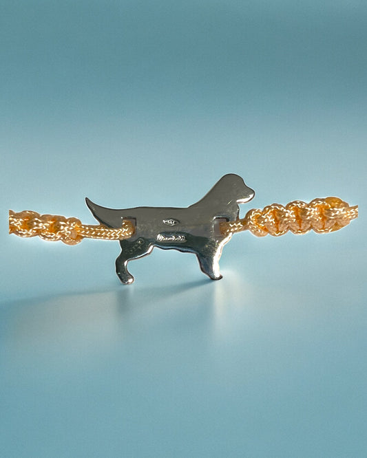 Bracciale iBamboli - Braccialetto con Golden Retriever in oro bianco - Gioielli Pavan