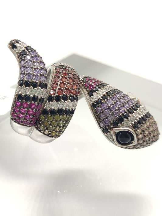 Anello in argento Serpente multi color - Gioielli Pavan