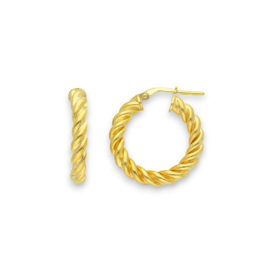 Orecchini Orecchini in argento tondi con sezione lavorazione torcion diam. 1,5 cm - Gioielli Pavan