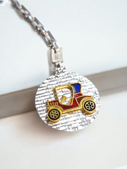 Portachiavi Porta chiavi auto d'epoca oro bianco - Gioielli Pavan