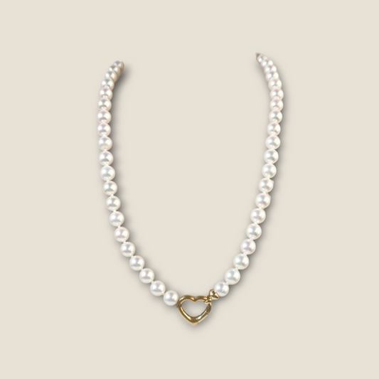 Girocollo Girocollo perle Giapponesi cuore oro - Gioielli Pavan