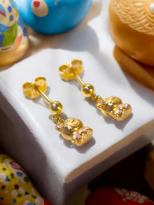 Orecchini Orecchini in oro con gattino pendente - Gioielli Pavan