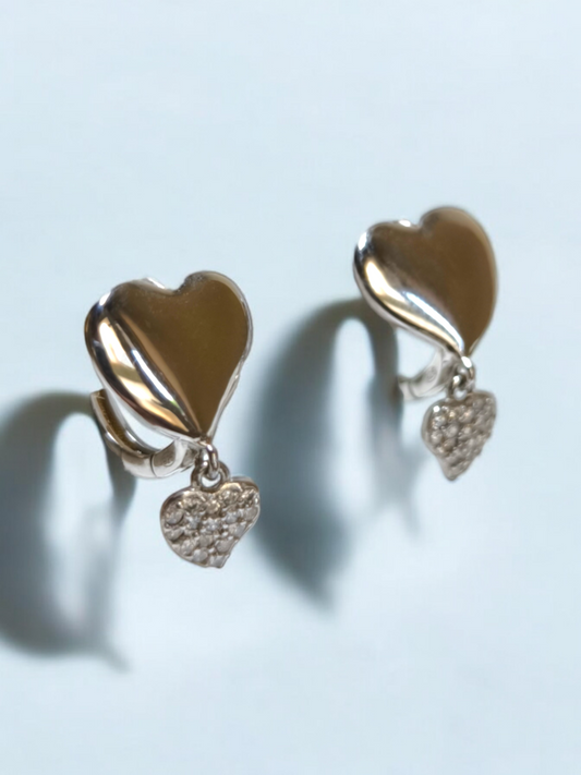 Orecchini Orecchini scattino cuori pavé - Gioielli Pavan