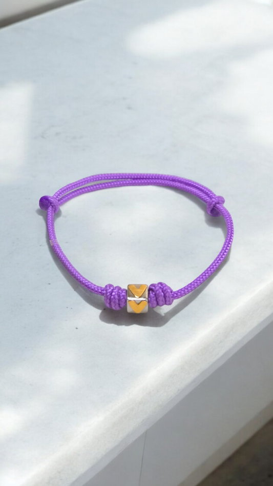 Bracciale Braccialetto Dado lettera V acciaio e oro - Gioielli Pavan