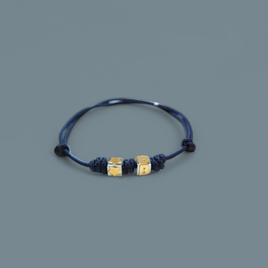 Bracciale Braccialetto Dado lettera B e Stella in acciaio e oro - Gioielli Pavan