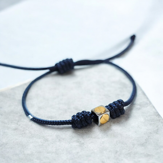 Bracciale Braccialetto Dado vite piatta acciaio e oro - Gioielli Pavan