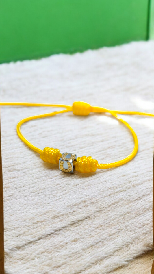 Bracciale Braccialetto Dado ferro ci cavallo acciaio e oro - Gioielli Pavan