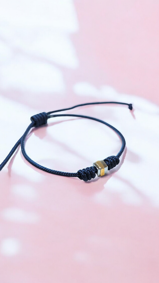 Bracciale Braccialetto Dado lettera I acciaio e oro - Gioielli Pavan