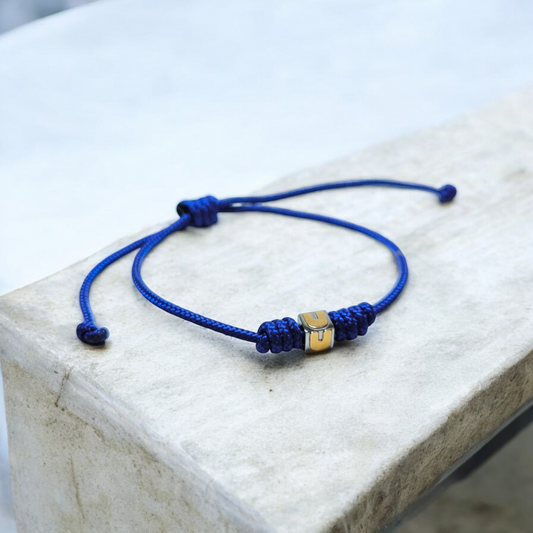 Bracciali Braccialetto Dado lettera U in acciaio e oro - Gioielli Pavan