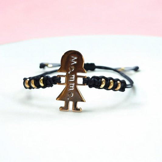 Braccialetto con Mamma dorata rosa - Gioielli Pavan