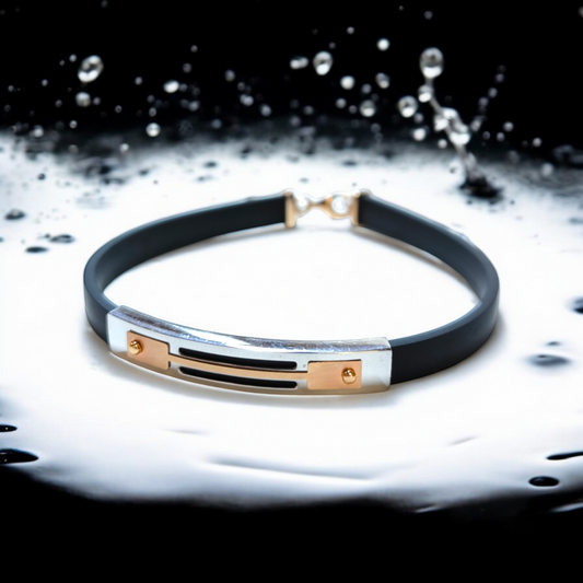 Bracciale Bracciale in oro e caucciù bicolore - Gioielli Pavan