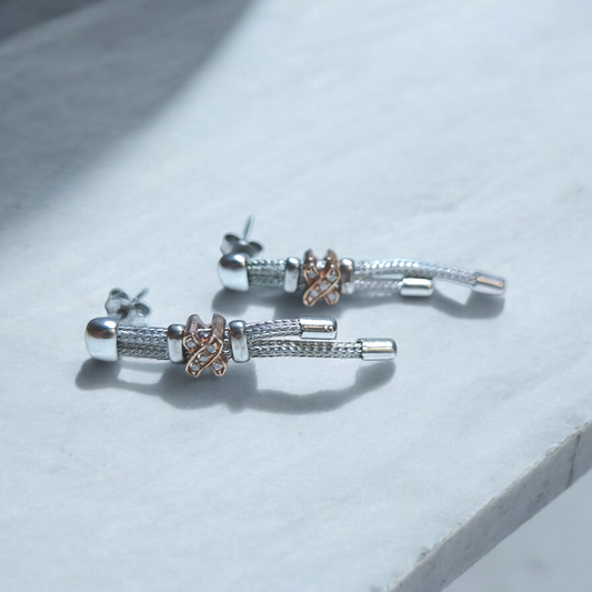 Orecchini Orecchini in argento maglia tessuto con zirconi - Gioielli Pavan