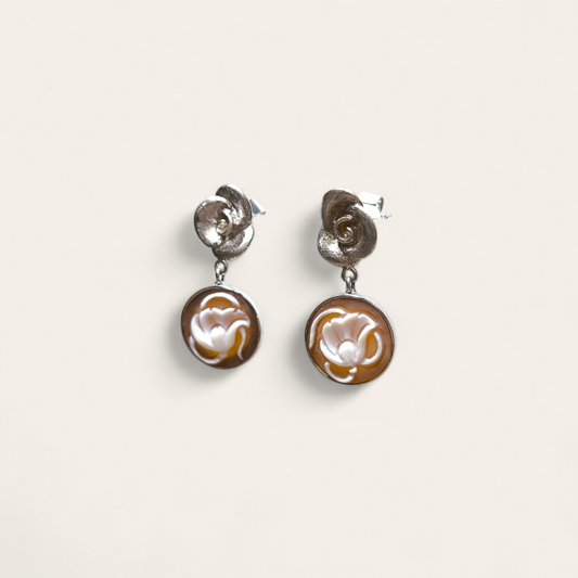 Orecchini Orecchini in argento cameo con tondo pendente - Gioielli Pavan