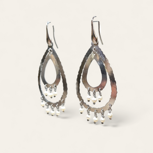 Orecchini Orecchini in argento leggeri con perle pendenti 7,5cm - Gioielli Pavan