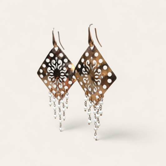 Orecchini Orecchini in argento leggeri con perle pendenti 10,5 cm - Gioielli Pavan