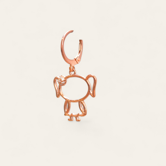 Orecchini Mono orecchino in argento bimba con codini pavé - Gioielli Pavan