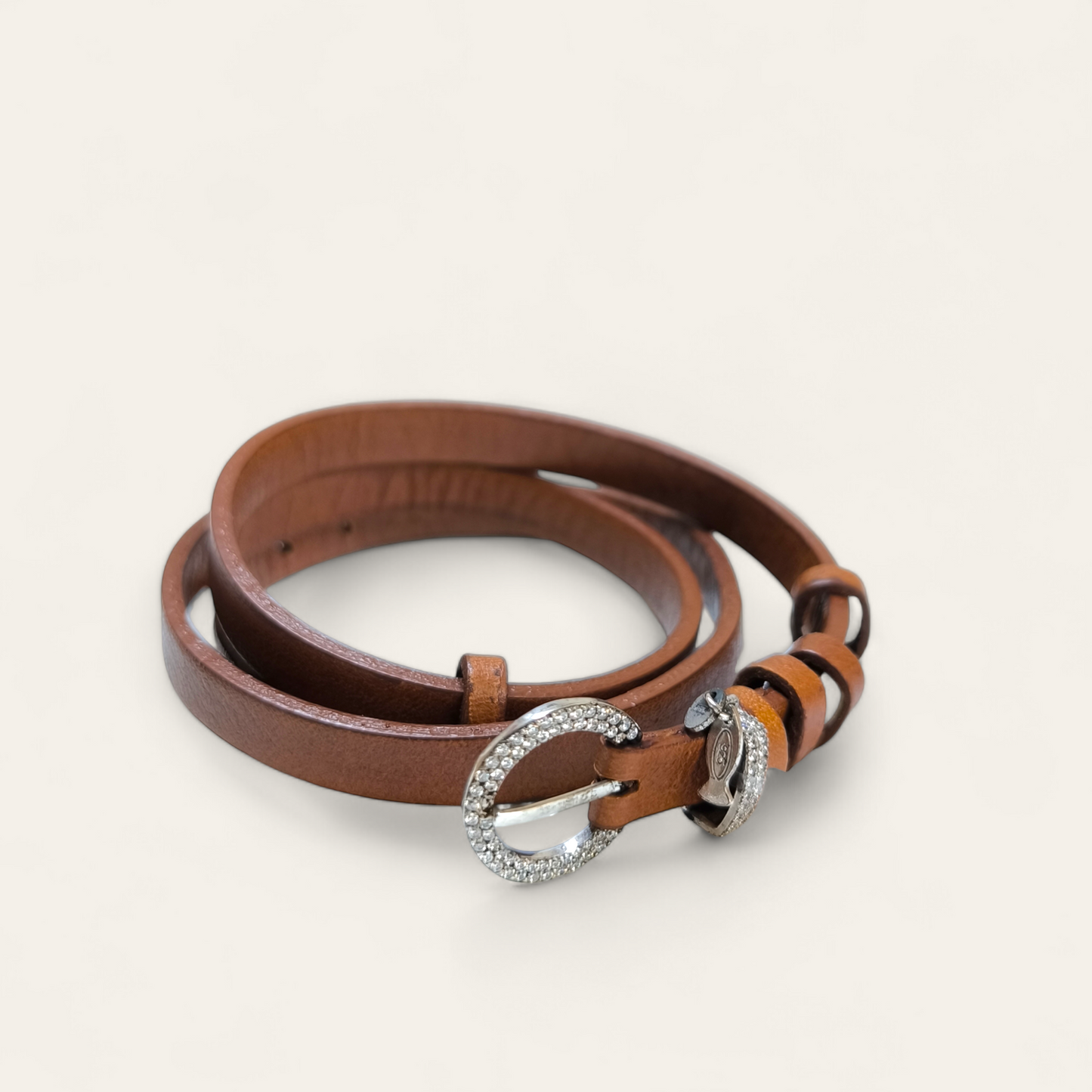 Bracciale Bracciale in argento cintura pelle fibbia con pavé di zirconi - Gioielli Pavan