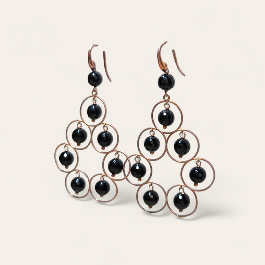 Orecchini Orecchini in argento con onice sferiche pend. 8 cm - Gioielli Pavan