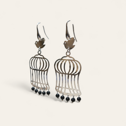 Orecchini Orecchini in argento con onice sferiche pend. 8 cm - Gioielli Pavan