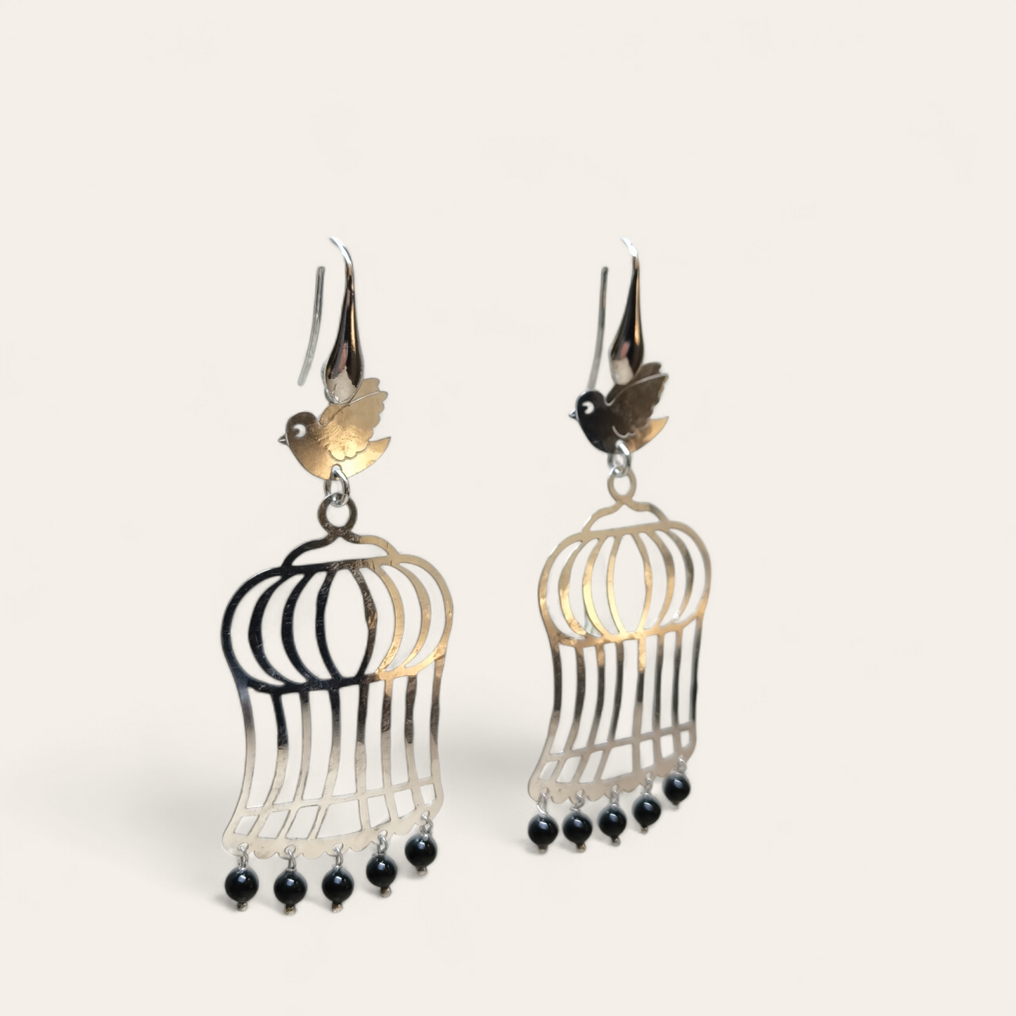 Orecchini Orecchini in argento con onice sferiche pend. 8 cm - Gioielli Pavan