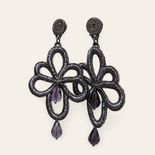 Orecchini Orecchini in argento con ametiste pend. 11 cm - Gioielli Pavan