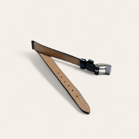 Cinturino Cinturino Ansa 10 mm pelle coccodrillo nero - Gioielli Pavan