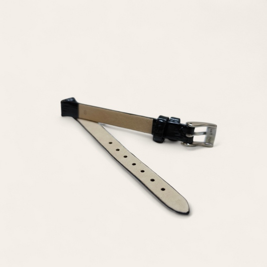 Cinturino Cinturino Ansa 8 mm pelle alligatore nero - Gioielli Pavan