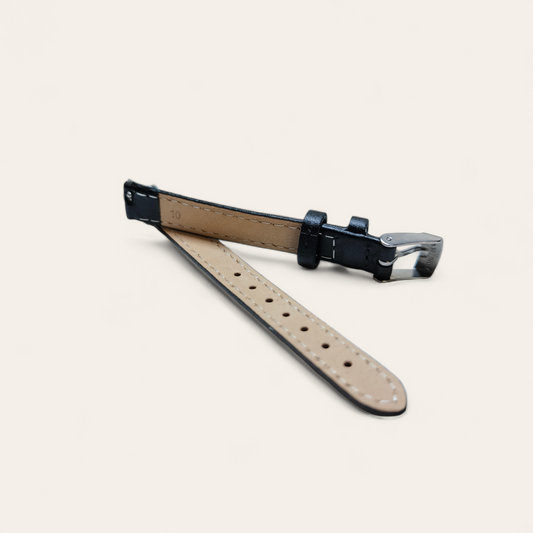 Cinturino Cinturino Ansa 10 mm Pelle nero trapuntato easy clic - Gioielli Pavan