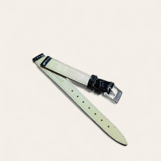 Cinturino Cinturino Ansa 12 mm pelle coccodrillo brasiliano nero - Gioielli Pavan